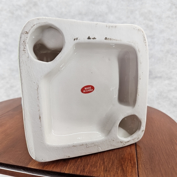 Imperfect Ceramic Cottage Tea Light Candle Holder House Figurine With Teapot - Picture 16 of 16